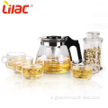 Lilac MIỄN PHÍ mẫu 1100ml + 160ml * 4 bộ ấm trà thủy tinh